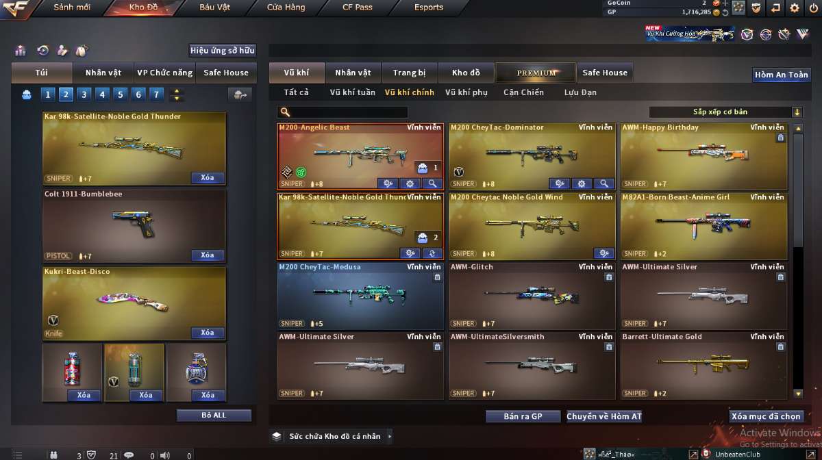 shop acc cf uy tin gia re